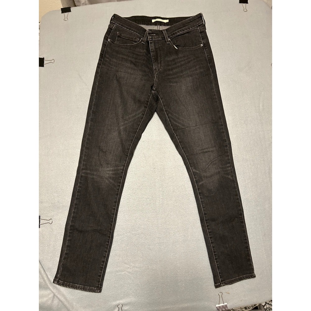 Levis Classic Mid Rise Skinny Jeans Womens 10 Black Charcoal Denim WaterLess